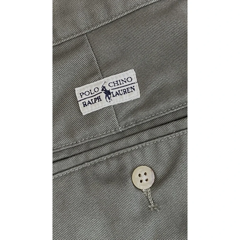 Polo Ralph Lauren Double Pleated Chino Pants 34x31.5 Olive Green High Rise